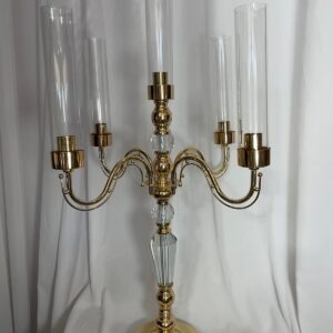 קנדלברה אקריליק וזהב 5 קנים