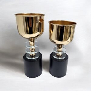 אגרטל זהב רגל שחורה